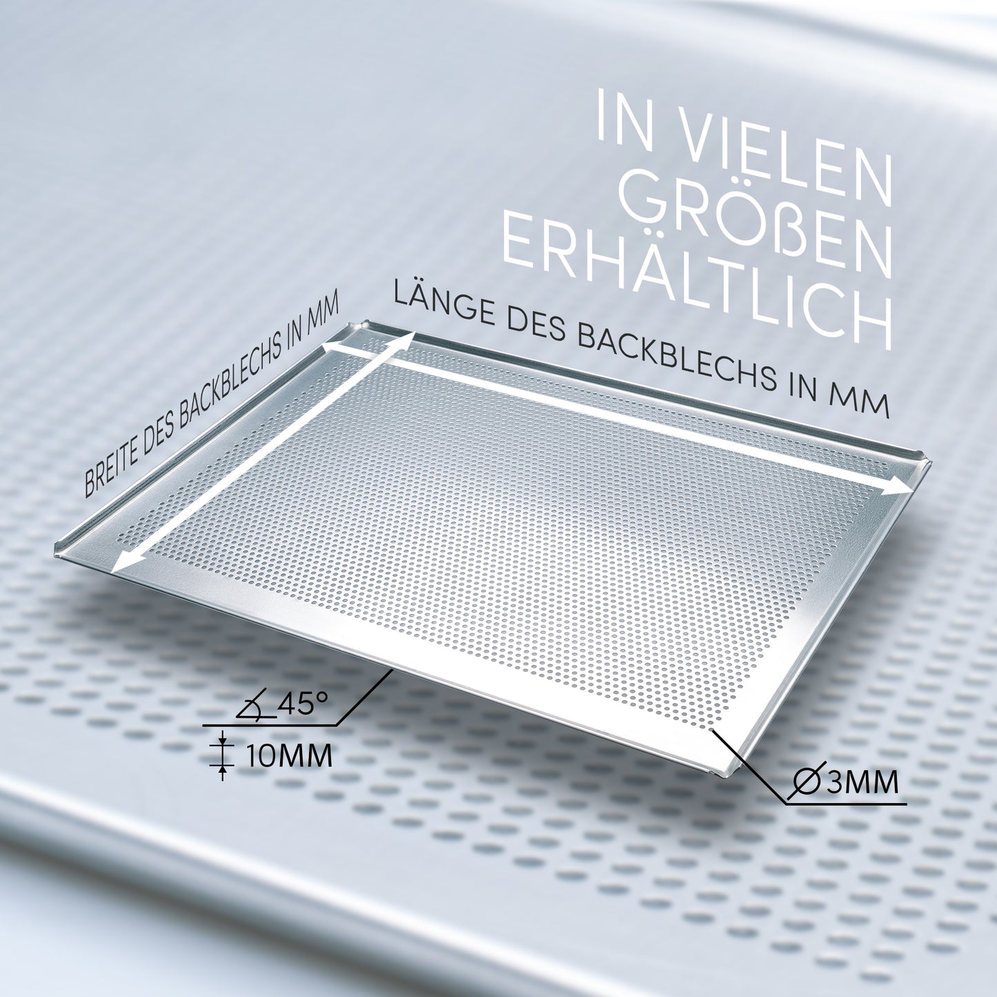 3 x LEHRMANN perforated baking trays for ovens