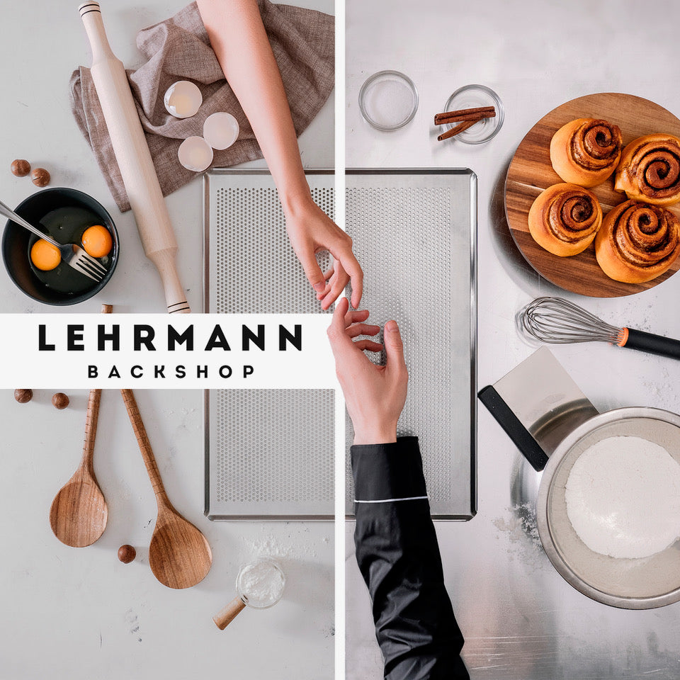 LEHRMANN Gärkörbchen zum Backen aus Peddigrohr mit Teigschaber und Silikonmatte Brotbacken mit Profi Set für zu Hause